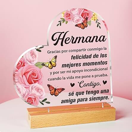 Vetbuosa Regalo Hermana, Placa Acrílica para Regalo Hermana Cumpleaños, Regalos para Hermanas, Regalos Originales para Hermana, Regalos Originales para Hermanas, Regalo para Hermana, Regalos Hermana