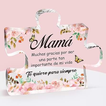 Vetbuosa Regalo Madre - Tarjeta Acrílica en Forma de Rompecabezas, Regalo Madre Cumpleaños, Regalos para Mama, Regalo Mama, Que Regalar a tu Madre, Regalos para Tu Madre