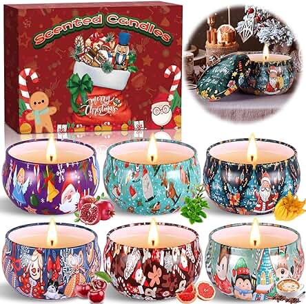 VIPNAJI Velas Perfumadas Juego de 6 Piezas,Navidad Velas Aromaticas Regalos,Vela Aromática Regalo de Velas de Aromaterapia Cera de Soja Natural Vela de Viaje Adecuado, Yoga Baño Dormitorio, Navidad VIPNAJI Velas Perfumadas Juego de 6 Piezas,Navidad Velas Aromaticas Regalos,Vela Aromática Regalo de Velas de Aromaterapia Cera de Soja Natural Vela de Viaje Adecuado, Yoga Baño Dormitorio, Navidad