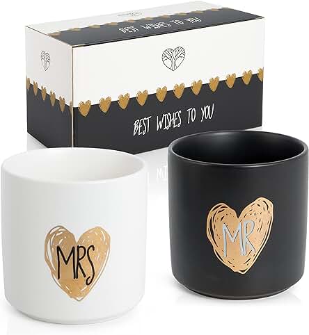 Wedding Tree Juego de 2 Tazas - Tazas para Parejas - Tazas con Inscripción «Mr & Mrs» para Compromiso, Boda, Cumpleaños, Aniversario - Moderno Regalo de Bodas Wedding Tree Juego de 2 Tazas - Tazas para Parejas - Tazas con Inscripción «Mr & Mrs» para Compromiso, Boda, Cumpleaños, Aniversario - Moderno Regalo de Bodas