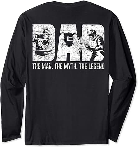 Welder Gifts Funny Welding Image On Back Of Shirt Manga Larga