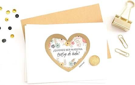 Wild Confetti Tarjeta Testigo de Boda ⎪Personalízala con tu Mensaje ⎪Tarjeta Rasca (TESTIGO)