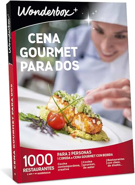 WONDERBOX - Caja Regalo - Cena Gourmet para Dos - Vivir Juntos una Pasión Común, Adecuado como Experiencias para Regalar 2 Personas, Ideas Regalo