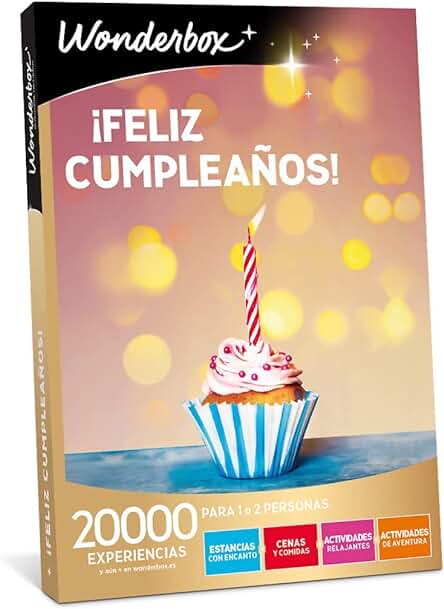 Wonderbox - Caja Regalo - ¡Feliz Cumpleaños! - 2000 Experiencias para 1 o 2 Personas - Esntancias con Encanto, Cenas y Comidas, Actividades... - Regalo Cumpleaños, Ideas Regalo Mujer