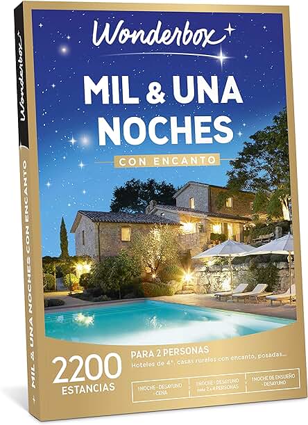 WONDERBOX Caja Regalo - MIL & UNA Noches con Encanto - una Estancia con Diferentes Opciones a Elegir Entre 2.200 Estancias con Encanto para Dos Personas.