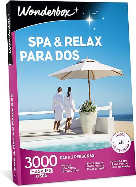 Wonderbox - Caja Regalo - Spa & Relax para Dos - 3000 Masages o Spa - Para 2 Personas - Ideas Regalo Hombres - Ideas Regalo Mujer