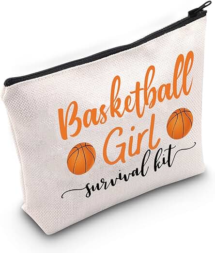 WZMPA Bolsa de Maquillaje Cosmética para Niña de Baloncesto, Regalo para Jugador de Baloncesto, kit de Supervivencia, Bolsa de Maquillaje, Bolsa de Entrenamiento, Regalo de Baloncesto, Basketball Girl