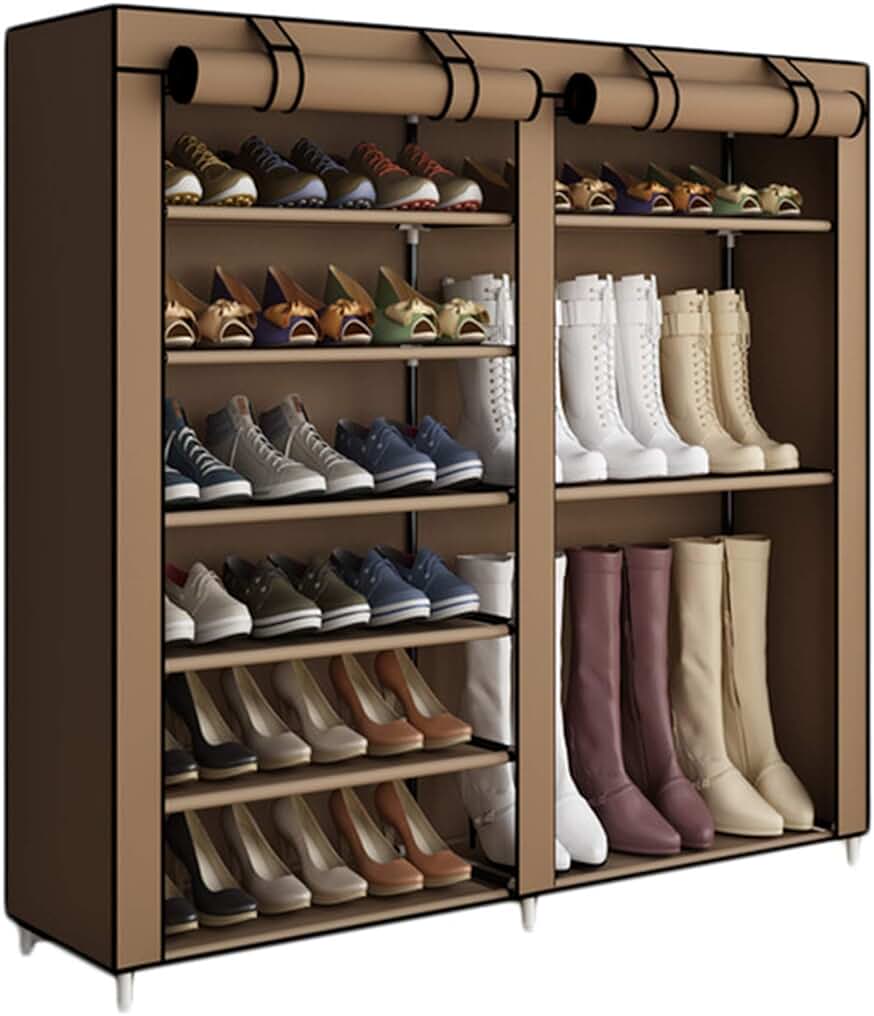 YAYI Zapatero Estilo Bota, Puede Contener 27 Pares de Cubiertas de Tela No Tejida Marrón
