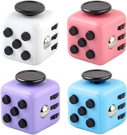 Yeefunjoy 4 Piezas Anti-Stress Cube Stress Relieve Toy Juguete Sensorial Juguete de Estrés Juguete de Alivio de la Ansiedad Juguete de Matar Tiempo de Dedo para Oficina Juguete de Aula Regalo