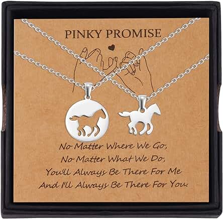 YELUWA 2 Piezas Collar de Caballo Hueco para Niñas, Collar con Colgante de Caballo Regalos de Joyería para Madre Hija Delicado Collar con Colgante de Caballo de Acero Inoxidable con Caja de Regalo YELUWA 2 Piezas Collar de Caballo Hueco para Niñas, Collar con Colgante de Caballo Regalos de Joyería para Madre Hija Delicado Collar con Colgante de Caballo de Acero Inoxidable con Caja de Regalo