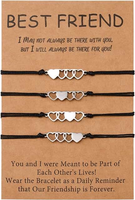 YELUWA 2/3/4/5 Pulseras Para Hermanas, Mejor Amiga, Amistad, Bff, Bestie, Corazón a Juego, Pulseras De Larga Distancia, Regalo Para Adolescente, Niñas, Mujeres, Madre E Hija Regalos Joyería Cumpleaños