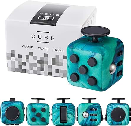 Yetech Juguete Antiestrés Stress Cube,Verde Cubo Anti-estrees con 6 Módulos Relajantes, para Niños y Adultos Anti-ansiedad Anti-Stress