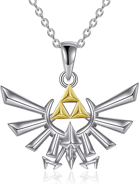 YFN Zelda Collar/Abalone Shell Zelda Collar de Plata de ley Anime Jewelry Zelda Jewelry Regalos para Hombres, Mujeres y Niños