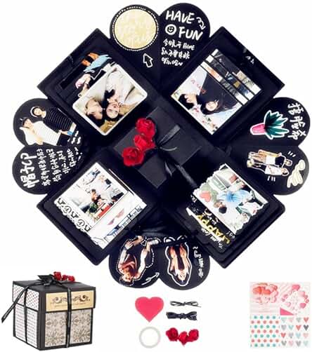 YITHINC Caja Sorpresa con Fotos, Explosiva, Ideas Originales de Bricolaje, Regalo de San Valentin para Mujer Hombre