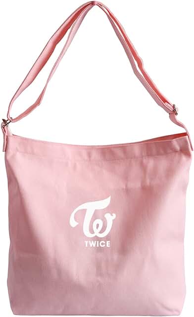 ZHENGGE Kpop TWICE - Bolso de Hombro de lona Estilo Hobo Crossbody, Pink