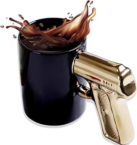 ZONSUSE Tazas de Cafe con Mango de Pistola, Tazas Desayuno Ceramica, Taza Pistola Personalizada, Tazas Originales para Regalar Hombre, Regalos Originales de Policia, 400ML (Negro & Oro) ZONSUSE Tazas de Cafe con Mango de Pistola, Tazas Desayuno Ceramica, Taza Pistola Personalizada, Tazas Originales para Regalar Hombre, Regalos Originales de Policia, 400ML (Negro & Oro)