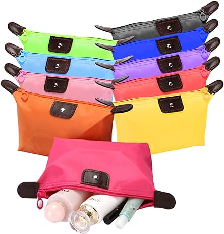 Zuzer 10 Pack Neceser Bolso de Organizador Neceser Mujer Pequeño Bolsa Maquillaje Bolsa Portátil Viaje