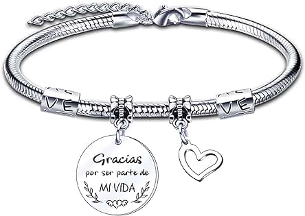 ZYMGUO Amistad Regalo Mejor Amiga Pulsera Joyería Familia Amistad Regalo para Tu Mejor Amiga Pulsera Acero Inoxidable Pulsera Regalos Mujer con la Letra