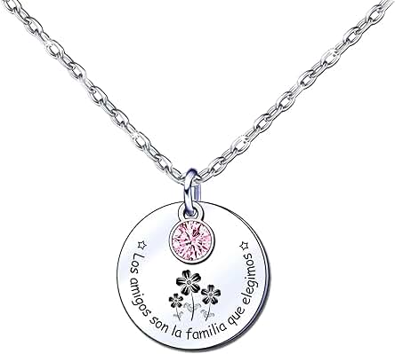 ZYMGUO Amistad Regalo Mejor Amigo Collares Joyería Familia Amistad Regalo para Tu Mejor Amiga Collares Acero Inoxidable Collares Regalos Mujer con la Letra