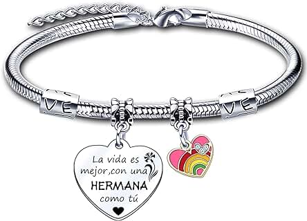 ZYMGUO Hermana Mejor Amigo Pulsera Joyería Familia Amistad Regalo para Tu Mejor Amiga Pulsera Acero Inoxidable Pulsera Regalo Mujer con la Letra