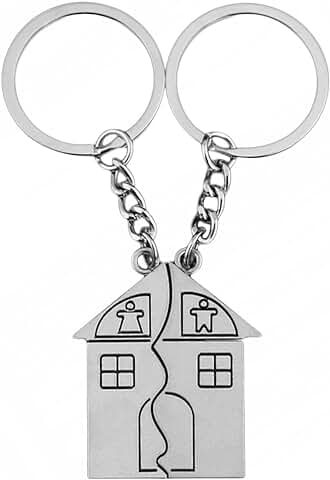 2 Piezas Llaveros, Llavero de Acero Inoxidable para Regalo de la Primera Casa, Colgante de la Casa, Regalo de Inauguración de la Casa 2 Piezas Llaveros, Llavero de Acero Inoxidable para Regalo de la Primera Casa, Colgante de la Casa, Regalo de Inauguración de la Casa
