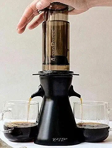 2POUR® El Nuevo Accesorio de Doble Prensa para la Cafetera Aeropress®, Cafetera Delter o Pourover (negro)  