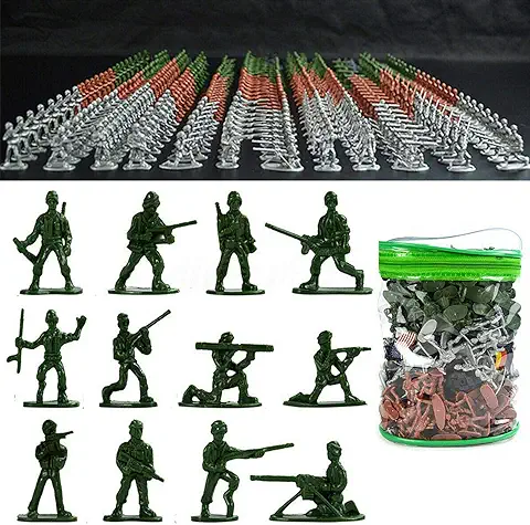 300 mini Figuras Militares, 12 Posturas Soldados de Juguete de Plástico con Modelos de Banderas para el Hogar, Modelo de Soldado Antiguo, Juegos de Guerra Militar, Figuras de Acción Regalo para Niños  