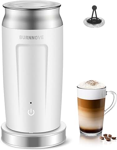 4 en 1 Espumador de Leche Eléctrico 500W Batidora de 240ml Espuma Caliente/Fría Calentar Chocolate, Apagamiento Automático Calentador ​para Café Latte Capuchino Chocolate  