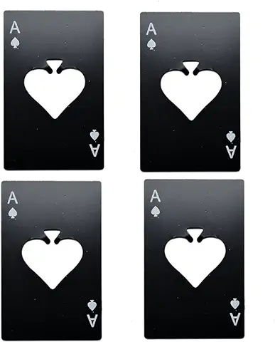 4 Pieza Abrebotellas Negro Bieröffner 4 Unidades Rosca Abrelatas Offer Acero Inoxidable Parte Tarjeta Ace Cerveza Abridor Abrebotellas en Cartas 4 Pieza Abrebotellas Negro Bieröffner 4 Unidades Rosca Abrelatas Offer Acero Inoxidable Parte Tarjeta Ace Cerveza Abridor Abrebotellas en Cartas