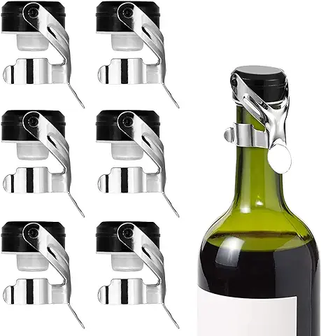 6 Piezas Tapones De Botella De Palanca,TapóN De Vino De Acero Inoxidable,TapóN De ChampáN Sellado VacíO, TapóN De Botella De Vino Universal,Vino ChampáN Cerveza ConservacióN De La ColeccióN De Vinos  