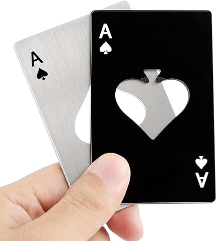 Abrebotellas, 2 Unidades Abrebotellas de Acero Inoxidable Abrebotellas de Póquer Abridor de Botellas de Picas de Abridor de Cerveza Abridor de Cerveza Especial para casa Fiesta bar (negro y Plata) Abrebotellas, 2 Unidades Abrebotellas de Acero Inoxidable Abrebotellas de Póquer Abridor de Botellas de Picas de Abridor de Cerveza Abridor de Cerveza Especial para casa Fiesta bar (negro y Plata)