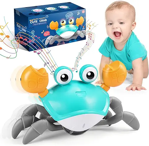 Adeokay Juguetes Niños, Cangrejo Juguete Bebe Ideas Regalo Niño Niña Cangrejo Tummy Time Regalos Originales Cumpleaños Bebes Juguetes para Bebe  