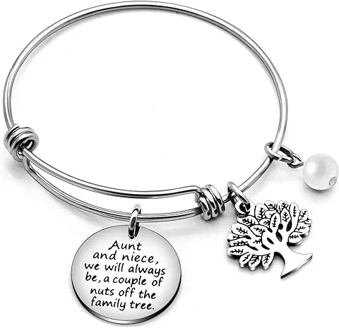 AGR8T Tía Sobrina Brazalete Pulsera Joyas boda Regalo Mujeres Niñas - tía y Sobrina Siempre Seremos, 15 cm, Acero Inoxidable, Sin Piedra. AGR8T Tía Sobrina Brazalete Pulsera Joyas boda Regalo Mujeres Niñas - tía y Sobrina Siempre Seremos, 15 cm, Acero Inoxidable, Sin Piedra.