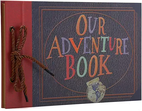 AIOR Álbum de Fotos, Our Adventure Book Album Scrapbook, Vintage DIY Álbum de Recortes Scrapbooking, Libro de Invitados Boda Aniversario (B)  