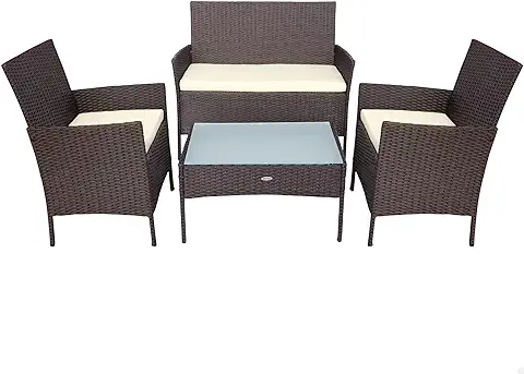 Aktive 61069 - Conjunto Jardín Exterior, Muebles para Jardín y Terraza Ratán, Incluye 2 Sillones Jardín Exterior, 1 Sofá Exterior y 1 mesa Terraza Exterior, Muebles Terraza Exterior Aktive 61069 - Conjunto Jardín Exterior, Muebles para Jardín y Terraza Ratán, Incluye 2 Sillones Jardín Exterior, 1 Sofá Exterior y 1 mesa Terraza Exterior, Muebles Terraza Exterior