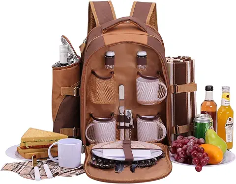 Apollo Walker Mochila de Picnic para 4 Personas Mochila de Picnic Bolsa Cesto Bolsa Refrigeradora con Juego de Vajilla y Manta Apollo Walker Mochila de Picnic para 4 Personas Mochila de Picnic Bolsa Cesto Bolsa Refrigeradora con Juego de Vajilla y Manta