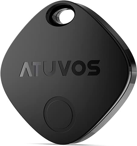 ATUVOS Localizador de Objetos Bluetooth, Smart Tracker Tag Compatible con Buscar Apple (Sólo IOS), Rastreador Buscador para Llaves, Billeteras, Equipaje, Batería Reemplazable, IP67 Impermeable, 1 Pack  