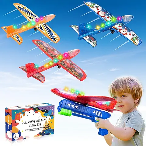 Aviones de Juguete de Poliespan, Lanzador de Aviones Paquete de 3 y Pegatinas DIY Avion Gomaespuma, Juguetes Para Ninos 3 4 5 6 7 8 9 10+ Años, Regalos de Juegos Interactivos al Aire Libre Aviones de Juguete de Poliespan, Lanzador de Aviones Paquete de 3 y Pegatinas DIY Avion Gomaespuma, Juguetes Para Ninos 3 4 5 6 7 8 9 10+ Años, Regalos de Juegos Interactivos al Aire Libre