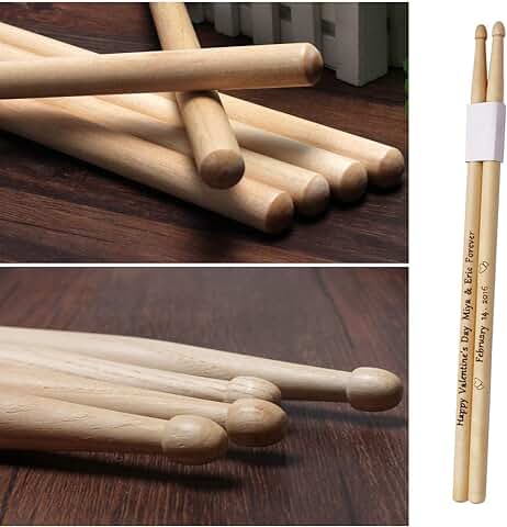 Baquetas Grabadas Personalizadas 5A Regalo para Baterista Cumpleaños Profesora Profesor Estudiante (1 par) Baquetas Grabadas Personalizadas 5A Regalo para Baterista Cumpleaños Profesora Profesor Estudiante (1 par)