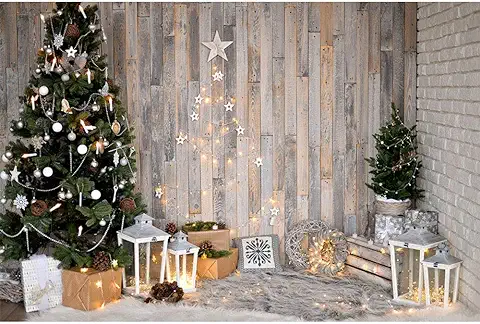BDDFOTO 5X7FT Fondo de Fotografía de Navidad Tablero de Madera Vintage Fondo de Navidad Muñeco de Nieve Fondo Que Nieva Fondo de Papel Tapiz de Madera para Niños de Navidad (Tipo 01)  