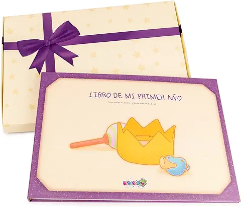 Bebesar® Álbum de Recuerdos del Primer Año del Bebé Recién Nacido + Caja Regalo - Libro Original para Embarazadas.  