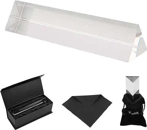 BELLE VOUS Prisma de Cristal K9-15cm - Prisma Triangular Fotografía Refractor - Bolsa de Terciopelo, Paño de Microfibra y Caja de Regalo – Física Espectro de Luz- Prisma para Fotos Efecto Arcoíris BELLE VOUS Prisma de Cristal K9-15cm - Prisma Triangular Fotografía Refractor - Bolsa de Terciopelo, Paño de Microfibra y Caja de Regalo – Física Espectro de Luz- Prisma para Fotos Efecto Arcoíris