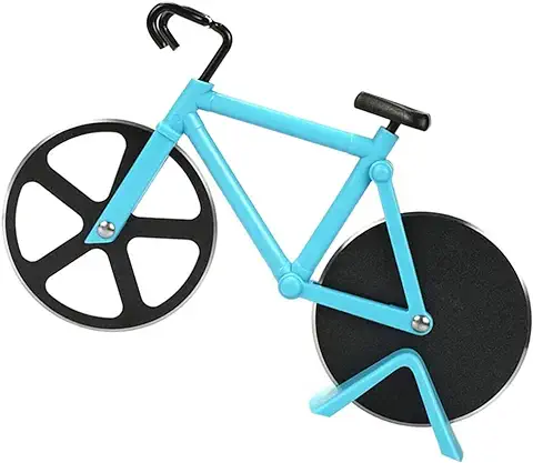 Bessy shop Rueda de Pizza para Bicicleta, Rueda de Pizza de Acero Inoxidable Rueda de Pizza Antiadherente Divertida Rueda de Pizza Accesorios de Pizza Gadgets de Cocina Suministros para Fiestas Azul  