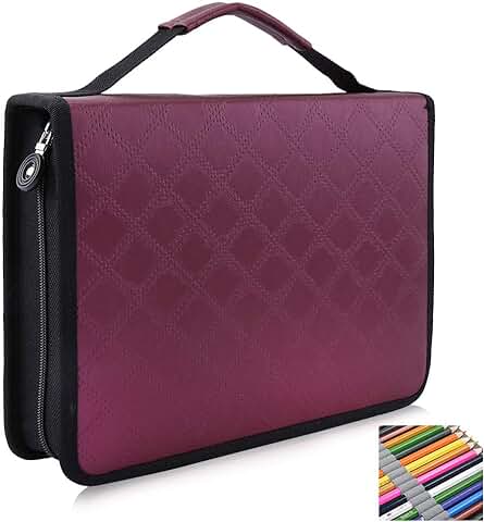 Bewinner 150 Ranuras Estuche de Lápices PU Cuero Estuche de Lápices Estuche de Lápices Cremallera Bolso Organizar y Proteger Lápices Gran Regalo para Los Aficionados al Arte,Niño(Fucsia)  