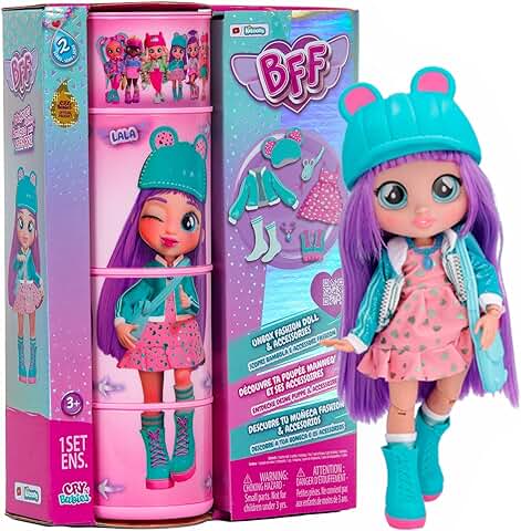 BFF BY BEBÉS LLORONES S2 Lala | Muñeca Fashion Coleccionable con Pelo Largo, Ropa de Tela y 9 Accesorios - Juguete Regalo para Niños +5 Años  