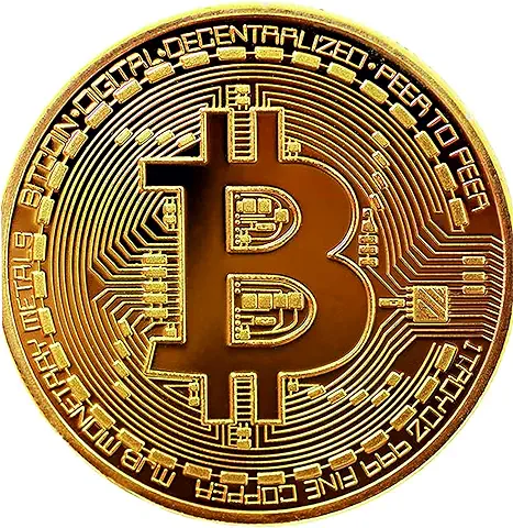Bitcoin Moneda Física Bañada En Oro De 24k, Incluye Protector Acrilico Redondo Bitcoin Moneda Física Bañada En Oro De 24k, Incluye Protector Acrilico Redondo