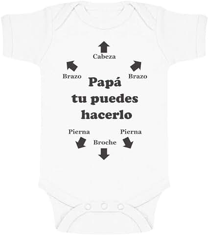 Body de Manga Corta para Bebé - Regalos Originales para Padres Primerizos - Papá Tu Puedes Hacerlo  