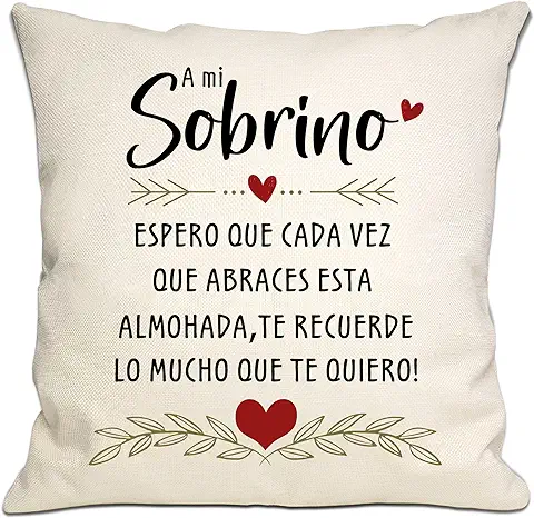 Bommex Sobrino Regalo de la Tia Tio Espero Que Cada Vez Que Abraces Este Cojin Te Recuerde Cuanto Te Quiero Funda de Cojin Sobrino Regalo de Cumpleaños Regalo de Graduacion (Sobrino) Bommex Sobrino Regalo de la Tia Tio Espero Que Cada Vez Que Abraces Este Cojin Te Recuerde Cuanto Te Quiero Funda de Cojin Sobrino Regalo de Cumpleaños Regalo de Graduacion (Sobrino)