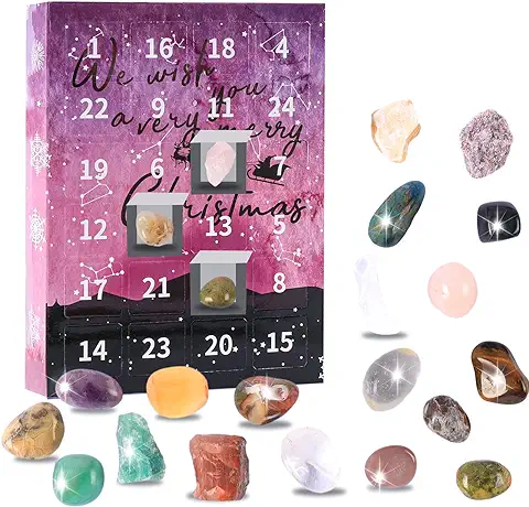 Calendario de Adviento 2023 Cristales, Calendario de Navidad de 24 Días, Cuenta Atrás con Piedras Preciosas Naturales, Regalos Científicos de Navidad para Niños y Niñas Entusiastas de la Geología Calendario de Adviento 2023 Cristales, Calendario de Navidad de 24 Días, Cuenta Atrás con Piedras Preciosas Naturales, Regalos Científicos de Navidad para Niños y Niñas Entusiastas de la Geología