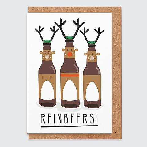 Carta de Navidad - Felices Fiestas - Carta de Felicitación - Divertido - Novio - Novia - Marido - Esposa - Hermana - Hermano - Renos - Cerveza Carta de Navidad - Felices Fiestas - Carta de Felicitación - Divertido - Novio - Novia - Marido - Esposa - Hermana - Hermano - Renos - Cerveza